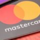 A close-up shot of Mastercard credit or debit cards.