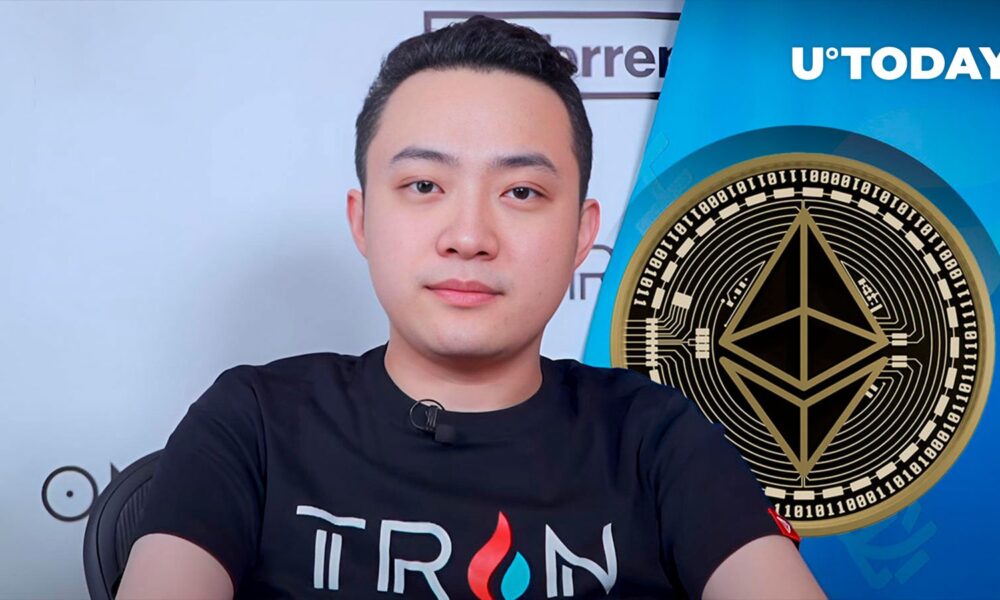 Nearly $500 million in Ethereum transferred to wallet linked to Justin Sun