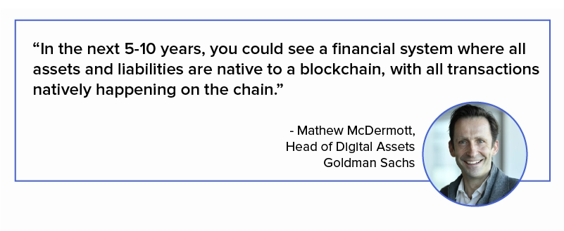 Mathew McDermott, head of digital assets at Goldman Sachs, told CNBC