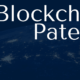 An image of earth with light connecting various places and the words "Blockchain Patents"