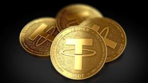 Image of four tether coins