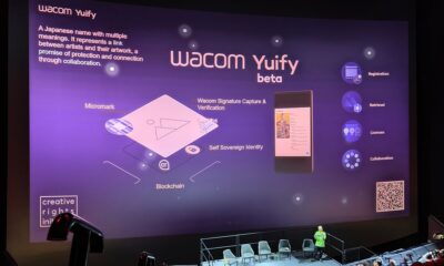 Wacom Yuify AI authenticator; images of an art app