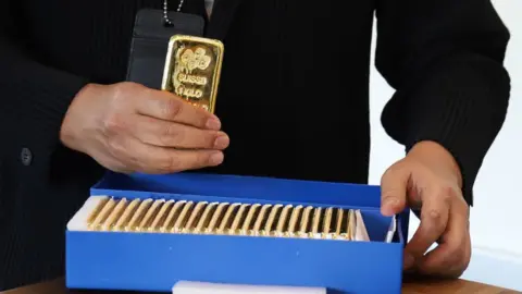 AFP gold bars on display at the Singapore Precious Metals Exchange